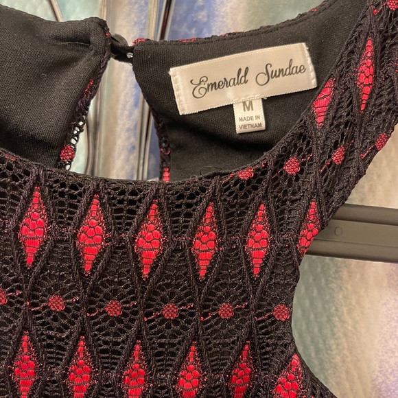 NWOT lacy black and pink dress - Picture 4 of 6